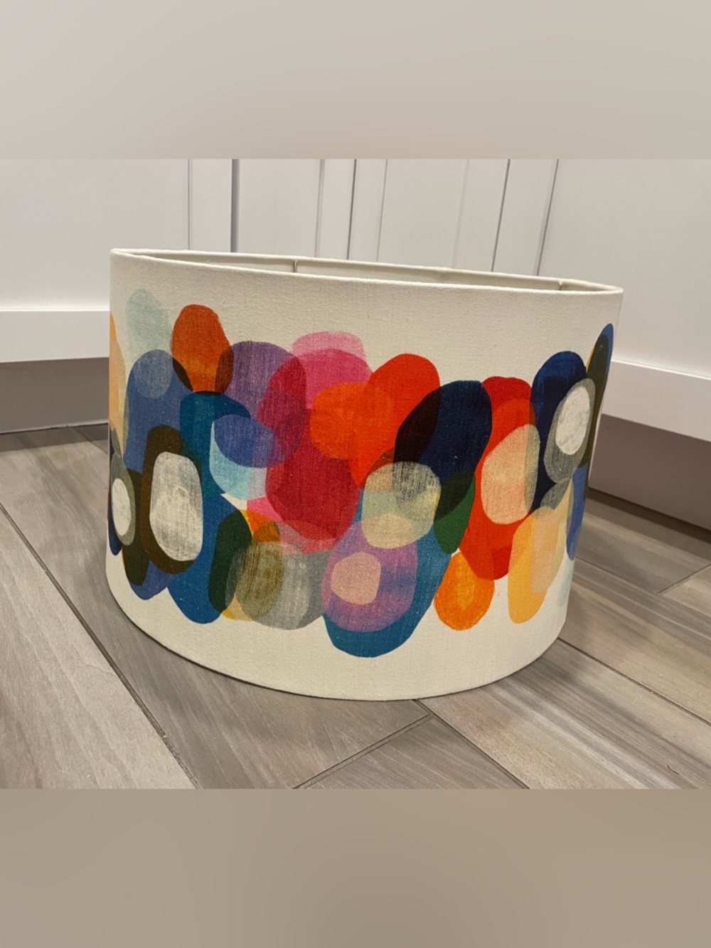 Anthropologie Multicolor Abstract Circle Drum Lampshade